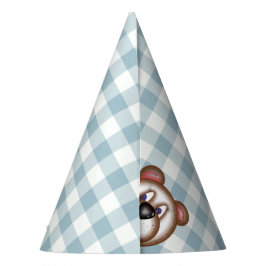 Gingham Teddy Bear Picnic Party hat Partyhütchen