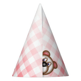 Gingham Teddy Bear Picnic Party hat Partyhütchen