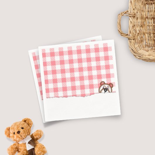 Gingham Teddy Bear Picnic Serviette