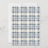 Gingham-Teddybär-Junge-Baby-Party-Dankeskarten (Rückseite)