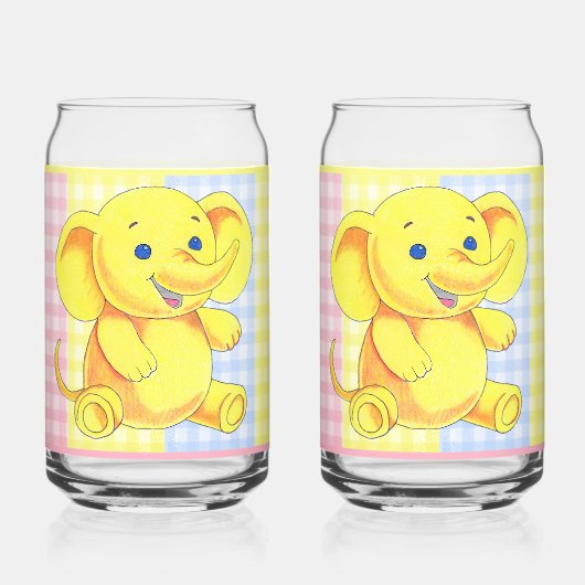 Gingham-Tierglas mit Tiermotiv Dosenglas (Vorderseite)