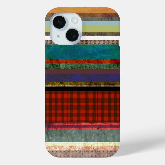 Gingham Trend Grungy striped art Case-Mate iPhone Hülle (Rückseite)