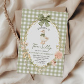 Gingham Two Silly Goose 2nd Birthday Invitation Einladung