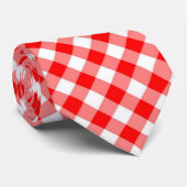 Gingham überprüft Krawatte in Rot und Weiß (Gerollt)