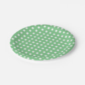 Gingham überprüfter Stamm-Grünbuch-Teller Pappteller (Schrägansicht)