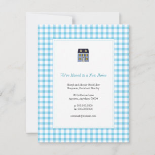 Gingham-Umzugsankündigung für Zuhause Ankündigung