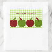 Gingham und Äpfel Rechteckiger Aufkleber (Tasche)