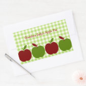 Gingham und Äpfel Rechteckiger Aufkleber (Umschlag)