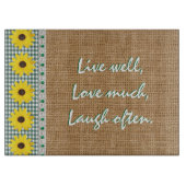 Gingham und Burlap mit Live Brunnenschneider Schneidebrett (Vorderseite)