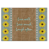 Gingham und Burlap mit Live Brunnenschneider Schneidebrett (Vorderseite)