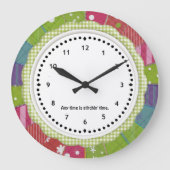 Gingham und Patchwork Quilters Wall-Uhr Große Wanduhr (Vorderseite)