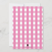 Gingham und Pig Pink zum Geburtstag Einladung (Rückseite)