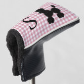 Gingham und Poodle mit Monogram Putter Cover Golf Headcover (3/4 Vorderseite)