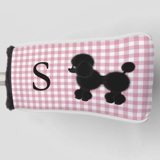 Gingham und Poodle mit Monogram Putter Cover Golf Headcover (Vorderseite)