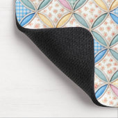 Gingham- und Print-Kathedralenfenster-Quilt-Design Mousepad (Ecke)