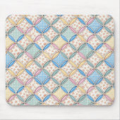 Gingham- und Print-Kathedralenfenster-Quilt-Design Mousepad (Vorne)