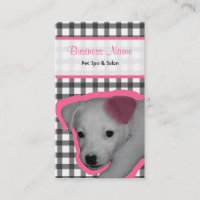 Gingham und rosa Ohr-Hundehaustier-Wellness-Center