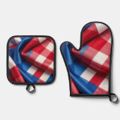 Gingham und Ruhm Ofenhandschuh & Topflappen-Set (Vorderseite)