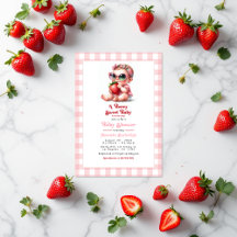 Gingham und Strawberry Berry Sweet Baby Shower