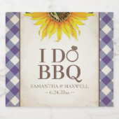 Gingham und Sunflower I machen GRILLEN Schaumweinetikett (Einzelnes Label)