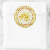 Gingham Vanilla Scented Handmade Candle Label Runder Aufkleber (Tasche)