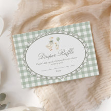 Gingham Verrückte Gans Baby Shower Windel-Raffle