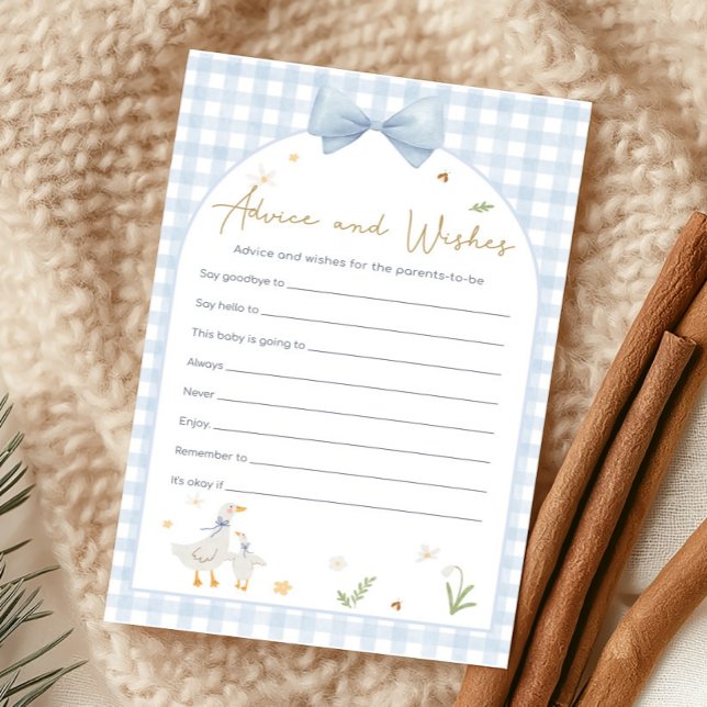 Gingham Verrückter Gans-Duschberatung- und Wünsche (silly Goose Baby Shower Game)