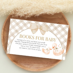 Gingham Verrückter Gans Dusche Bücher für Baby Begleitkarte