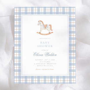 Gingham Vintage Schaukelpferd Budget-Baby-Party