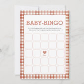 Gingham Watercolor Baby Shower Game Card Einladung (Vorderseite)