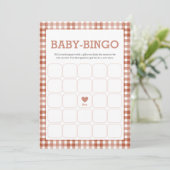 Gingham Watercolor Baby Shower Game Card Einladung (Stehend Vorderseite)