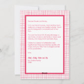 Gingham Wavy Pink Christmas Custom 3 Foto Feiertagskarte (Rückseite)