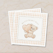Gingham We Can Bearly Wait Baby Shower Napkins Serviette