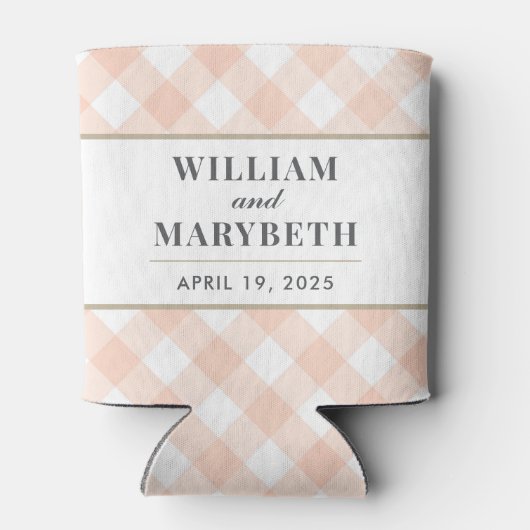 Gingham Wedding Dosenkühler (Rückseite)