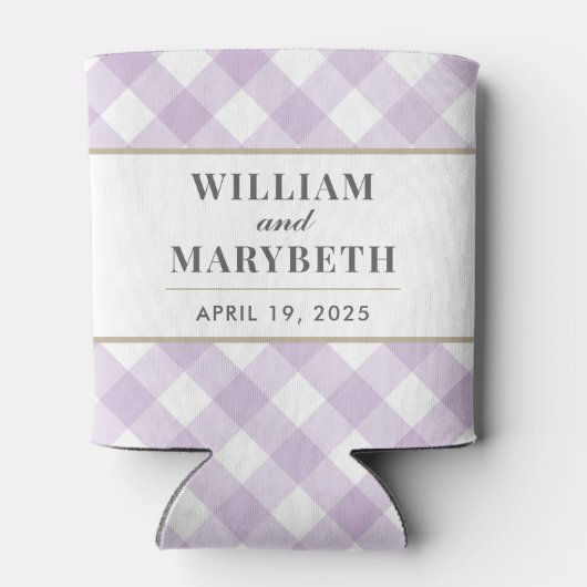 Gingham Wedding Dosenkühler (Rückseite)