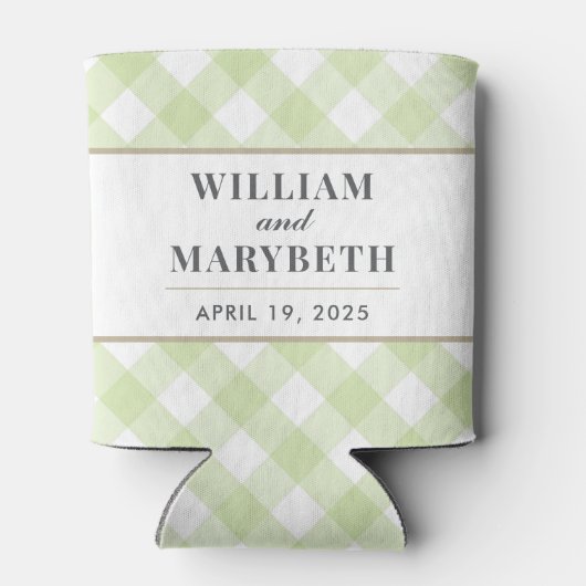 Gingham Wedding Dosenkühler (Rückseite)