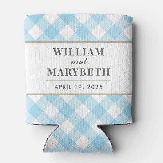Gingham Wedding Dosenkühler (Rückseite)