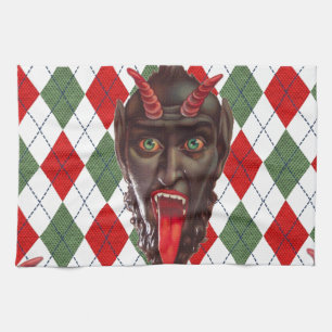 Gingham-Weihnachten Krampus Küchentuch