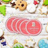 Gingham-Weihnachtsplätzchen-Backwaren-Label Runder Aufkleber