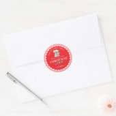 Gingham-Weihnachtsplätzchen-Gebäck-Label Runder Aufkleber (Umschlag)