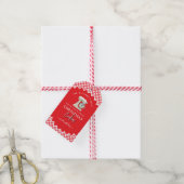 Gingham-Weihnachtsplätzchen-Gebackwaren-Label Geschenkanhänger (Mit Garn)