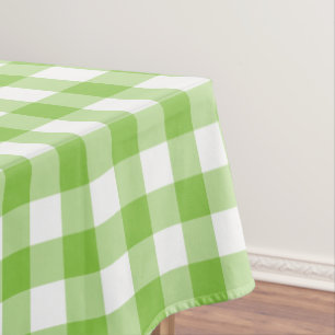 Gingham weiß und grün kariert Tischdecke