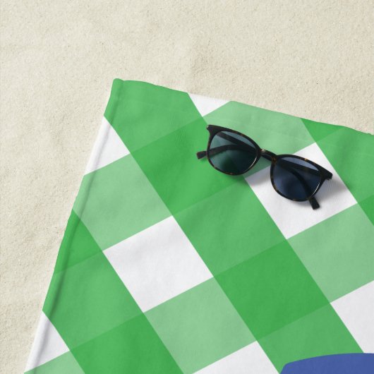 Gingham Whale Personalisiert Beach Handtuch (Beispiel)