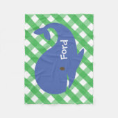 Gingham Whale Personalisiert Fleece Blanket (Vorderseite)