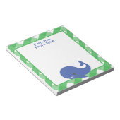 Gingham Whale Personalisiert Notepad Notizblock (angewinkelt)