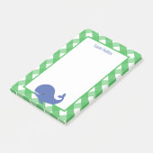 Gingham Whale Personalisiert Post-it Notepad Post-it Klebezettel (angewinkelt)