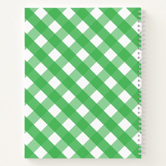 Gingham Whale Personalisiert Spiral Notebook Notizblock (Rückseite)
