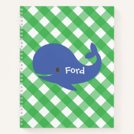 Gingham Whale Personalisiert Spiral Notebook Notizblock