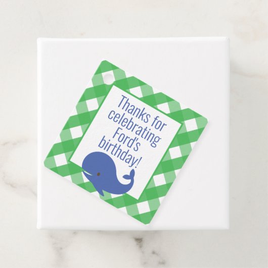 Gingham Whale Personalisierte Geschenke oder Liebe Geschenkanhänger (Beispiel)