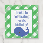 Gingham Whale Personalisierte Geschenke oder Liebe Geschenkanhänger (Vorderseite)